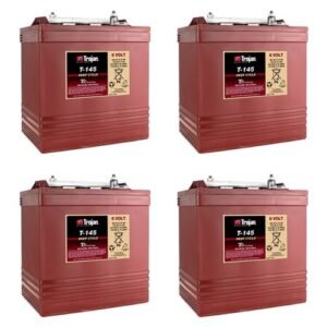 Trojan T145 6 Volt, 260 AH Deep Cycle Battery - 4 Pack