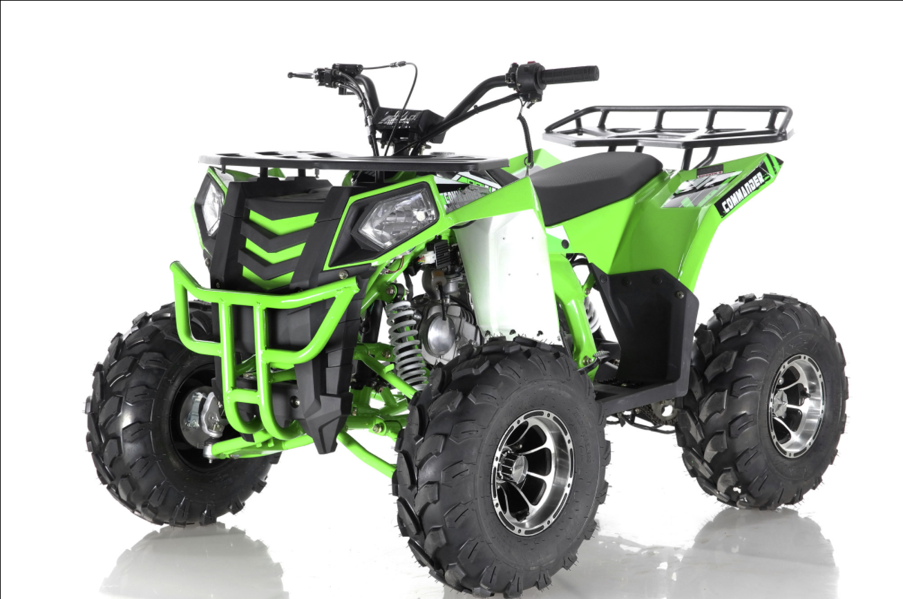 Commander DLX 125cc Larger Mid Size Youth ATV, Automatic With Reverse Available, with Chrome Rims G16 16 YEAR OLD AND UP, CA Legal